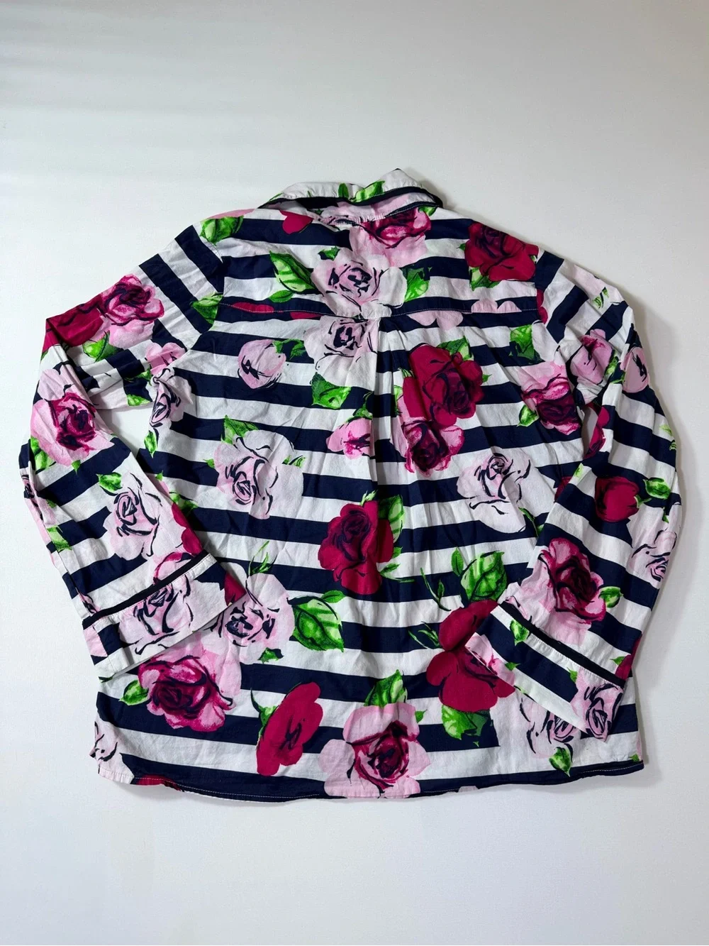 Kate Spade New York Dream A Little Dream Floral Stripe Pajama Top Small S Cotton